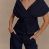 Rayne off-shoulder Denim Top – Indigoblauw Rayne off-shoulder Denim Top – Indigoblauw
