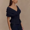 Rayne off-shoulder Denim Top – Indigoblauw Rayne off-shoulder Denim Top – Indigoblauw