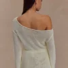 Reagan off-shoulder gebreide top – wit Reagan off-shoulder gebreide top – wit