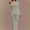 Reagan off-shoulder gebreide top – wit Reagan off-shoulder gebreide top – wit