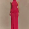 Reece haltertop maxi-jurk van gebreide stof – Dragonfruit