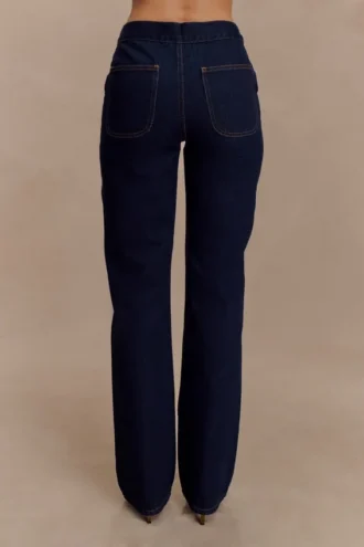 Remington V-hals jeans met rechte pijpen – Indigo Blue