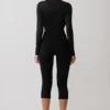 Ren Cowl Slinky Bodysuit met lange mouwen – Zwart Ren Cowl Slinky Bodysuit met lange mouwen – Zwart