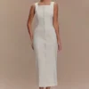 Reyna Denim midi-jurk – Wit Reyna Denim midi-jurk – Wit