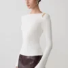 Ricky gebreide top met lange mouwen en lang model – ivoor Ricky gebreide top met lange mouwen en lang model – ivoor