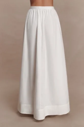 River gerimpelde maxi-rok – Wit