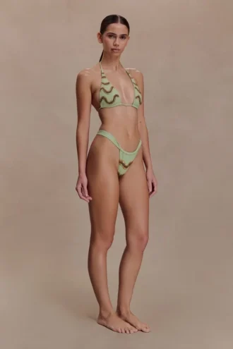 Robyn bikini-broekje met kralen – Salie