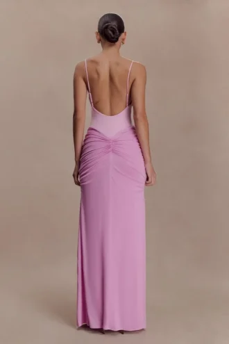 Roisin Slinky maxi-jurk – poederroze