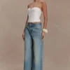 Romi mid-rise jeans met wijde pijpen – vervaagd middenblauw Romi mid-rise jeans met wijde pijpen – vervaagd middenblauw
