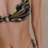 Rosmunda gerimpelde bikinitop – Groene Fluid Reverie-print