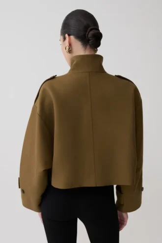 Rue bomberjack met trechterhals – Khaki