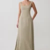 Salma katoenen maxi-jurk met lage taille – Salie Salma katoenen maxi-jurk met lage taille – Salie