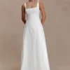 Salma katoenen maxi-jurk met verlaagde taille – Wit Salma katoenen maxi-jurk met verlaagde taille – Wit