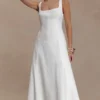 Salma katoenen maxi-jurk met verlaagde taille – Wit Salma katoenen maxi-jurk met verlaagde taille – Wit
