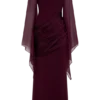 Samantha maxi-jurk met watervalmouwen – Wijnrood Samantha maxi-jurk met watervalmouwen – Wijnrood