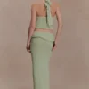Samira gebreide maxi-rok met beugels – pastelgroen Samira gebreide maxi-rok met beugels – pastelgroen