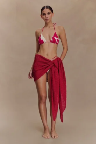 Sammy Bouclé gebreide cover-up – Dragonfruit Sammy Bouclé gebreide cover-up – Dragonfruit