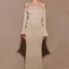 Sandrine Lurex gebreide maxi-jurk – Goud Sandrine Lurex gebreide maxi-jurk – Goud