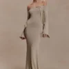 Sandrine Lurex gebreide maxi-jurk – Goud Sandrine Lurex gebreide maxi-jurk – Goud