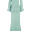 Sandrine maxi-jurk van lurexbreisel – Aqua