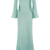 Sandrine maxi-jurk van lurexbreisel – Aqua