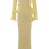 Sandrine off-shoulder gebreide maxi-jurk – Lemon Sandrine off-shoulder gebreide maxi-jurk – Lemon