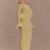 Sandrine off-shoulder gebreide maxi-jurk – Lemon Sandrine off-shoulder gebreide maxi-jurk – Lemon
