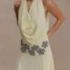 Santal Floral Chiffon Halter Maxi-jurk – Lemon Santal Floral Chiffon Halter Maxi-jurk – Lemon
