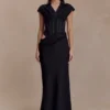 Saphira shirtcorset maxi-jurk – Zwart Saphira shirtcorset maxi-jurk – Zwart