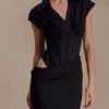 Saphira shirtcorset maxi-jurk – Zwart Saphira shirtcorset maxi-jurk – Zwart