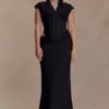 Saphira shirtcorset maxi-jurk – Zwart Saphira shirtcorset maxi-jurk – Zwart