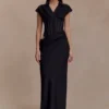 Saphira shirtcorset maxi-jurk – Zwart Saphira shirtcorset maxi-jurk – Zwart