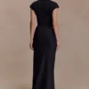 Saphira shirtcorset maxi-jurk – Zwart Saphira shirtcorset maxi-jurk – Zwart