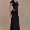 Saphira shirtcorset maxi-jurk – Zwart Saphira shirtcorset maxi-jurk – Zwart
