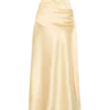 Sarah strapless maxi-jurk met strik in de taille – Lemon Sarah strapless maxi-jurk met strik in de taille – Lemon