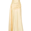 Sarah strapless maxi-jurk met strik in de taille – Lemon Sarah strapless maxi-jurk met strik in de taille – Lemon