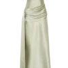 Sarah strapless maxi-jurk met strik in de taille – salie Sarah strapless maxi-jurk met strik in de taille – salie