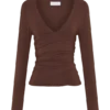 Sari modale top met lange mouwen – Chocoladebruin Sari modale top met lange mouwen – Chocoladebruin
