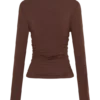 Sari modale top met lange mouwen – Chocoladebruin Sari modale top met lange mouwen – Chocoladebruin