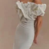 Sariya sculpturale maxi-jurk – Wit Sariya sculpturale maxi-jurk – Wit
