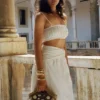 Scottie gerimpelde linnen bandeau – Oat Marle Scottie gerimpelde linnen bandeau – Oat Marle