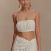 Scottie gerimpelde linnen bandeau – Oat Marle Scottie gerimpelde linnen bandeau – Oat Marle