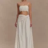 Scottie gerimpelde linnen maxi-rok met knoop – Oat Marle Scottie gerimpelde linnen maxi-rok met knoop – Oat Marle