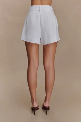 Scout linnen Short met riem – Wit