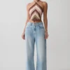Sebastian straight leg Denim jeans met gerafelde zoom – gewassen lichtblauw Sebastian straight leg Denim jeans met gerafelde zoom – gewassen lichtblauw