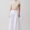 Selma midi-rok met gebogen taille – Wit Selma midi-rok met gebogen taille – Wit
