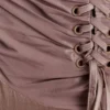 Serena strapless maxi-jurk van taft – brons-taupe Serena strapless maxi-jurk van taft – brons-taupe