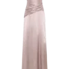 Serena strapless maxi-jurk van taft – brons-taupe Serena strapless maxi-jurk van taft – brons-taupe