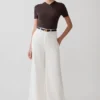 Shae-Denim-jeans met wijde pijpen – Wit