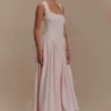 Sharon midi-jurk van scuba-jersey – balletroze Sharon midi-jurk van scuba-jersey – balletroze